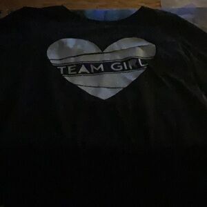 Black and silver “Team Girl” tee shirt size: 7